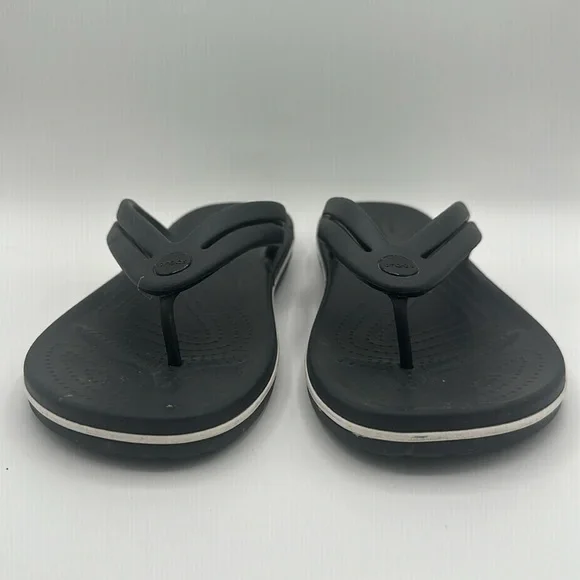 Crocs Crocband Flip Flops Womens Size 10 Sandals Graphite Black Waterproof Thong - Picture 10 of 12